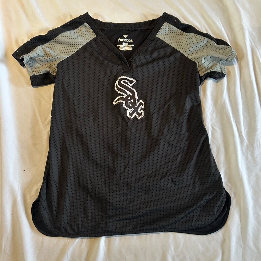 CHICAGO WHITE SOX Baseball Fanatics Sewn Jersey Style Women's small Black Shirt